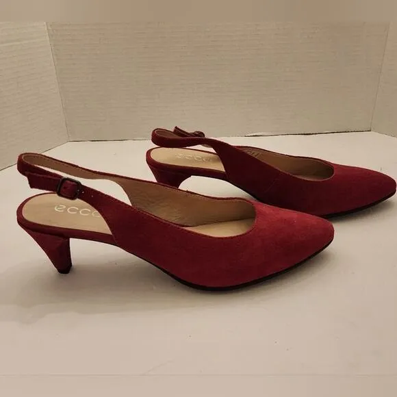Ecco - WOMENS SHAPE 45 POINTY suede kitten heel SLEEK SHOES size 41 us 9 new!!!