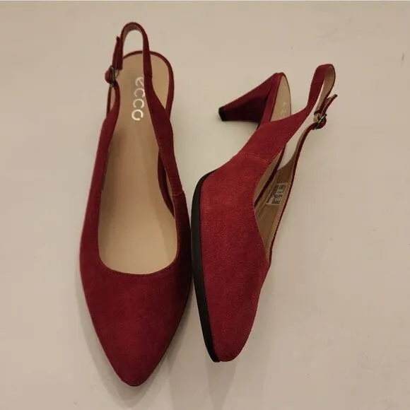 Ecco - WOMENS SHAPE 45 POINTY suede kitten heel SLEEK SHOES size 41 us 9 new!!!