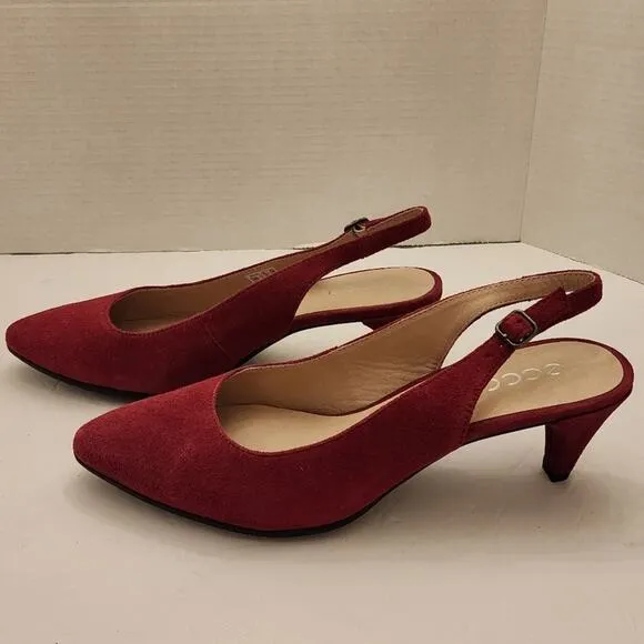 Ecco - WOMENS SHAPE 45 POINTY suede kitten heel SLEEK SHOES size 41 us 9 new!!!