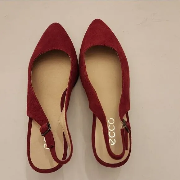 Ecco - WOMENS SHAPE 45 POINTY suede kitten heel SLEEK SHOES size 41 us 9 new!!!