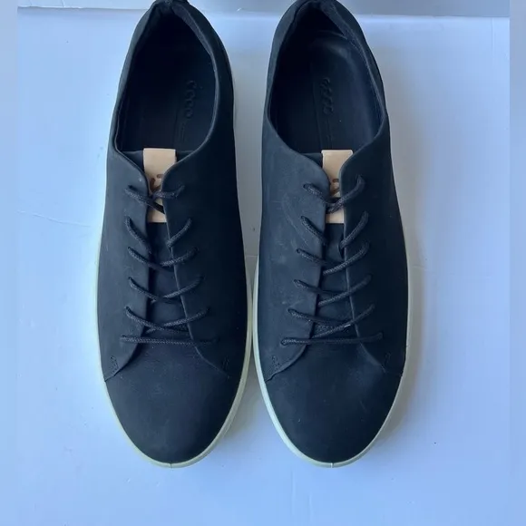 ECCO Men's black Soft Suede Shoes Lace Up sneakers Size 13