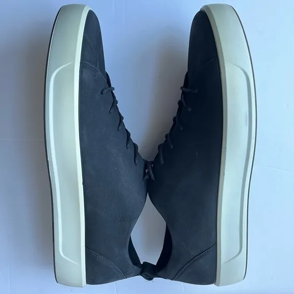 ECCO Men's black Soft Suede Shoes Lace Up sneakers Size 13
