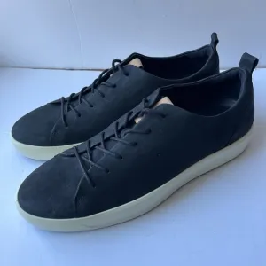 ECCO Men's black Soft Suede Shoes Lace Up sneakers Size 13