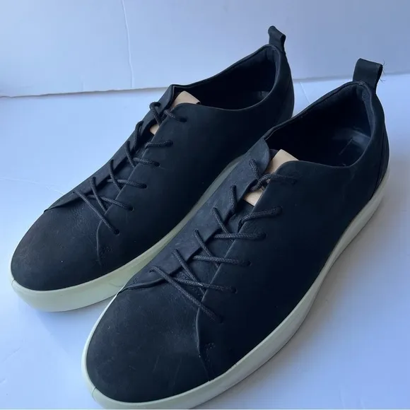ECCO Men's black Soft Suede Shoes Lace Up sneakers Size 13