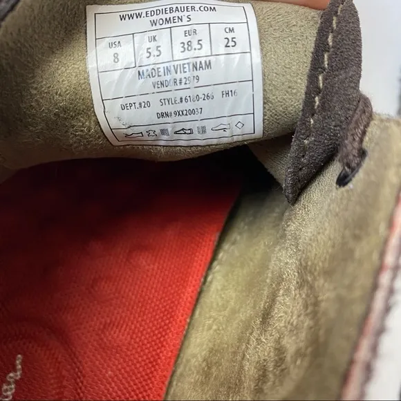 Eddie Bauer Transition Chukka Brown Suede Shoes Lace-up Womens Size 8 6180-266
