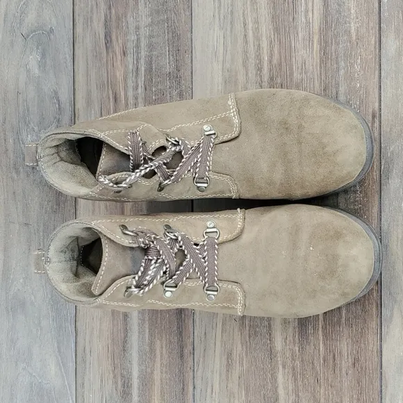 Eddie Bauer Women Suede Wedge Booties Shoes sz 8.5