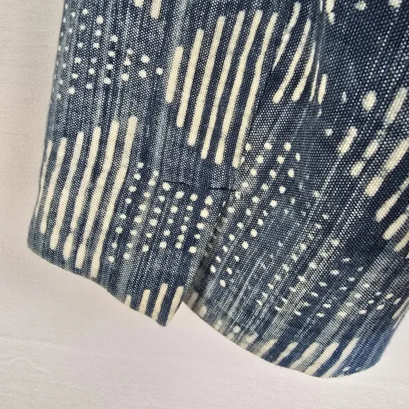 Eileen Fisher Indigo Round Neck Jacket Size XL NWT Handprinted Organic Cotton