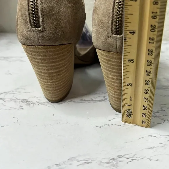 EILEEN FISHER Tilda Stacked Heel Suede Tan TaupePump Wedge Size 10