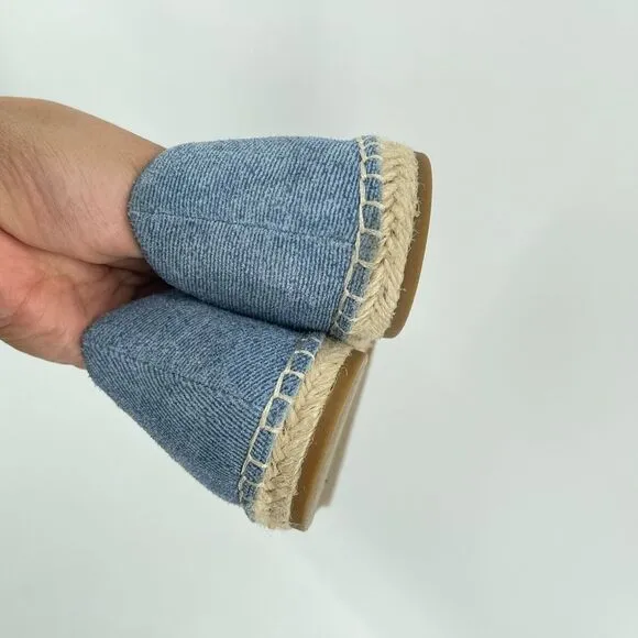 Eileen Fisher Women’s Lee Denim Blue Espadrille Flats | Size 7 Casual Slip-On