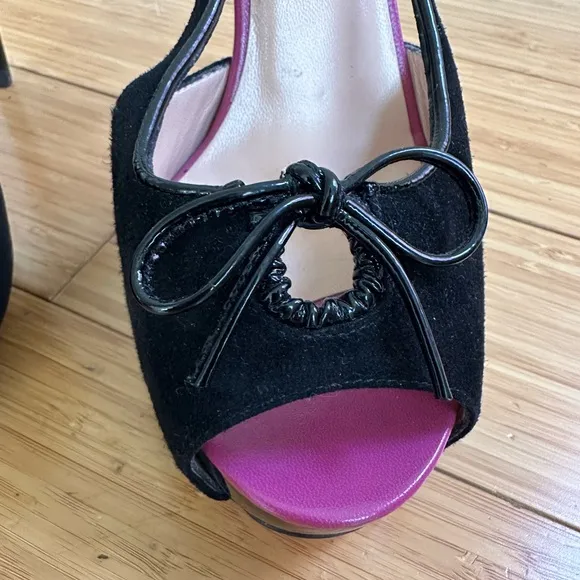 Emanuel Ungaro Suede Sling Platform Heel Shoes Size  37