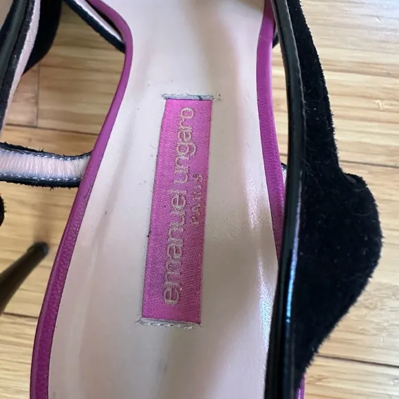 Emanuel Ungaro Suede Sling Platform Heel Shoes Size  37