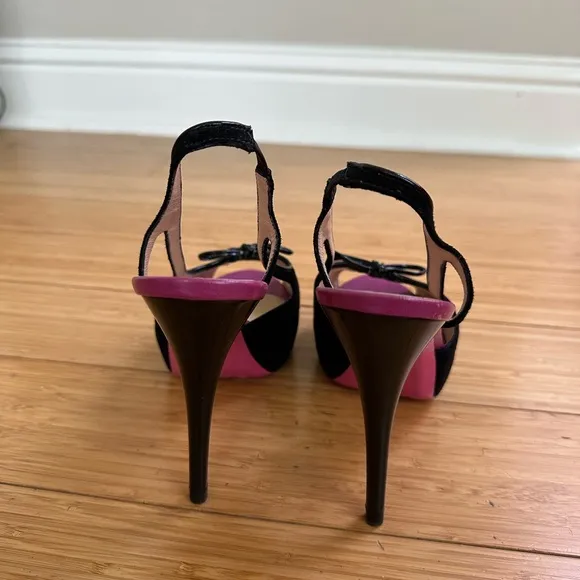 Emanuel Ungaro Suede Sling Platform Heel Shoes Size  37