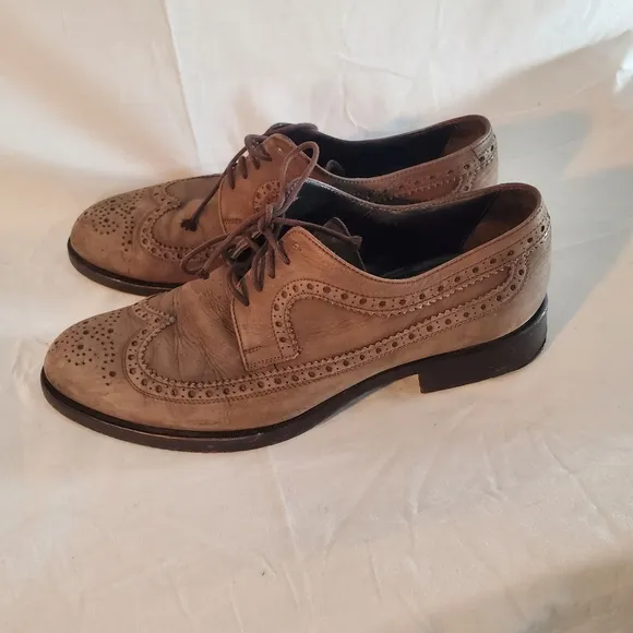 EMPORIO ARMANI British Brown Suede Brogue Wingtip Derby Shoes Size 9.5 (EU 42.5)