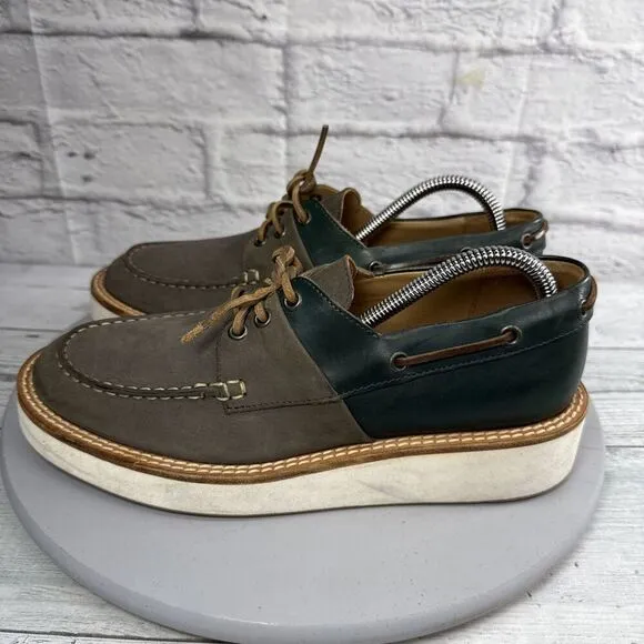 Emporio Armani Loafers Shoes Brown/Navy Men Size 8
