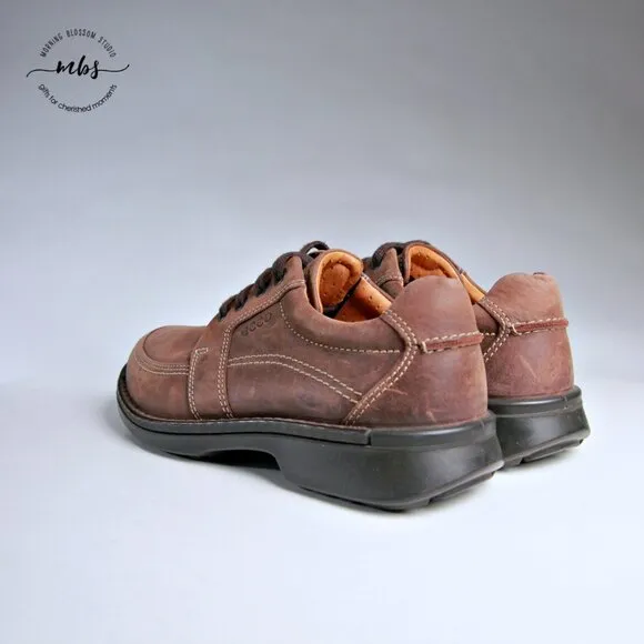 EUC Ecco Men's Fusion II Tie Leather Derby Comfort Shoes in Tan Men Size 7