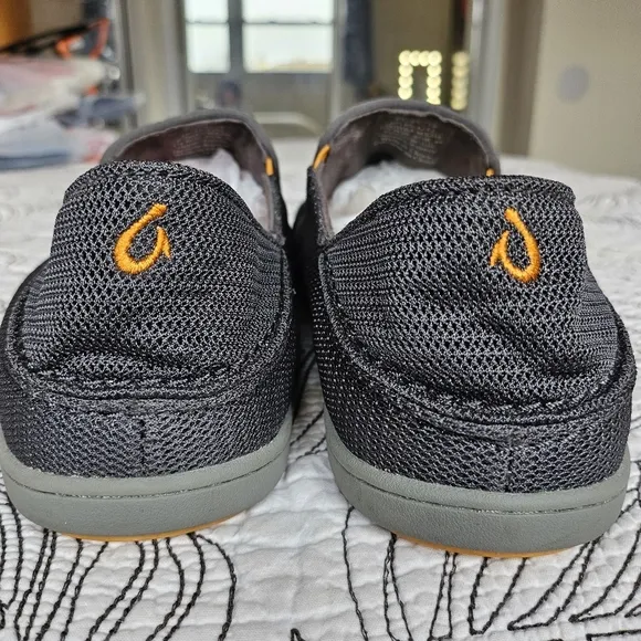 EUC Olukai Nohea Mesh Slip On Loafers Mens Size 10 Gray Casual Comfort Shoes