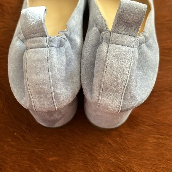 Everlane The Day Heel Blue Suede Italian Leather Shoes Size 8