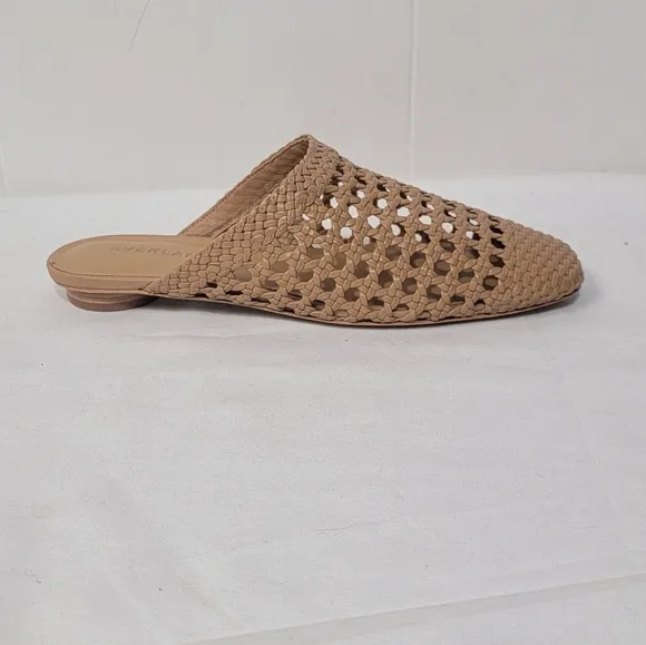 Everlane The Day Mule Light Taupe Woven Shoes Size 5 [MSRP:$168] New Without Box