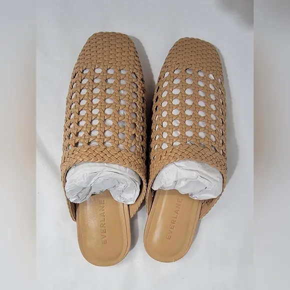 Everlane The Day Mule Light Taupe Woven Shoes Size 5 [MSRP:$168] New Without Box