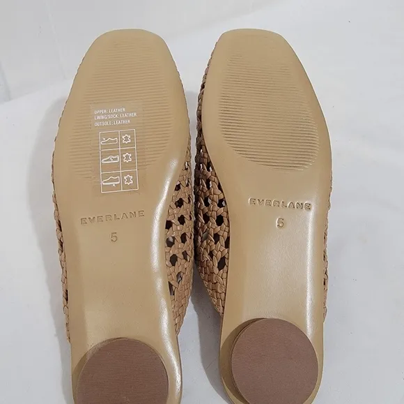 Everlane The Day Mule Light Taupe Woven Shoes Size 5 [MSRP:$168] New Without Box