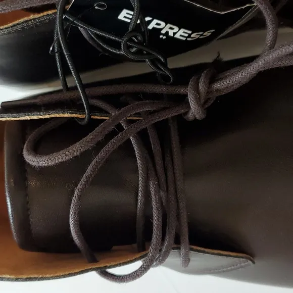 Express men brown with white sole tie sneaker shoes