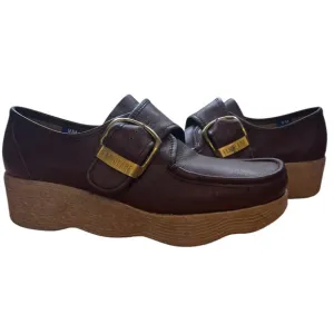 Famolare Vintage Wavy Gum Sole Brown Loafer Shoes Size 9 NIB