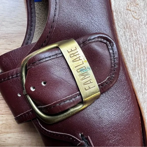Famolare Vintage Wavy Gum Sole Brown Loafer Shoes Size 9 NIB