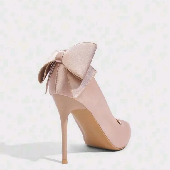 Fashionable Women Pointed Toe High Heel Pumps With Big Bow Detail,Sexy High Heel