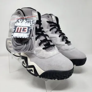 Fila Basketball Shoes Mens 11 MB Grey Suede Aztec Logo Spell Out Lace Up