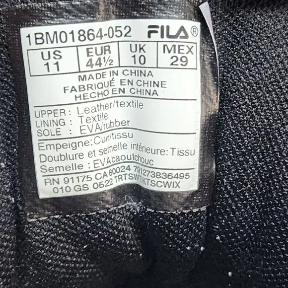 Fila Basketball Shoes Mens 11 MB Grey Suede Aztec Logo Spell Out Lace Up