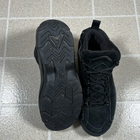 Fila Grant Hill 2 F Black Suede Athletic Basketball Shoes Size 10.5