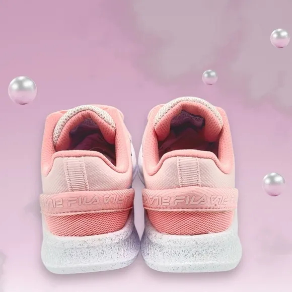 Fila Kids Girls Pink and White Sneakers Size 6