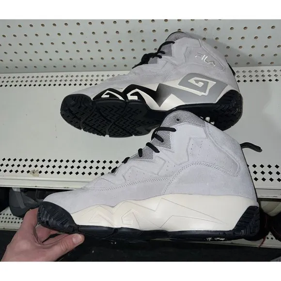 FILA MB Mens Suede Basketball Shoes Size 10 Gray Black White Jamal Mashburn
