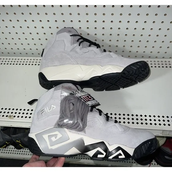 FILA MB Mens Suede Basketball Shoes Size 10 Gray Black White Jamal Mashburn