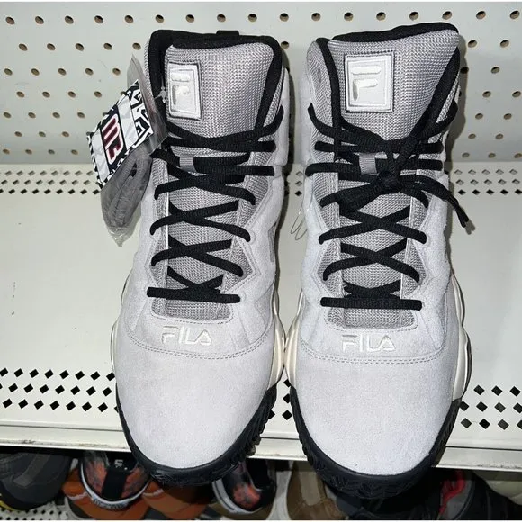 FILA MB Mens Suede Basketball Shoes Size 10 Gray Black White Jamal Mashburn