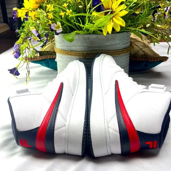 Fila shoes for men white and blue and red color size 12