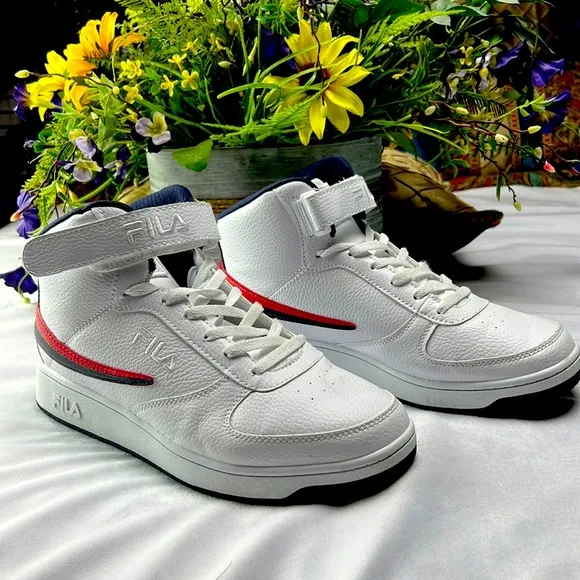 Fila shoes for men white and blue and red color size 12