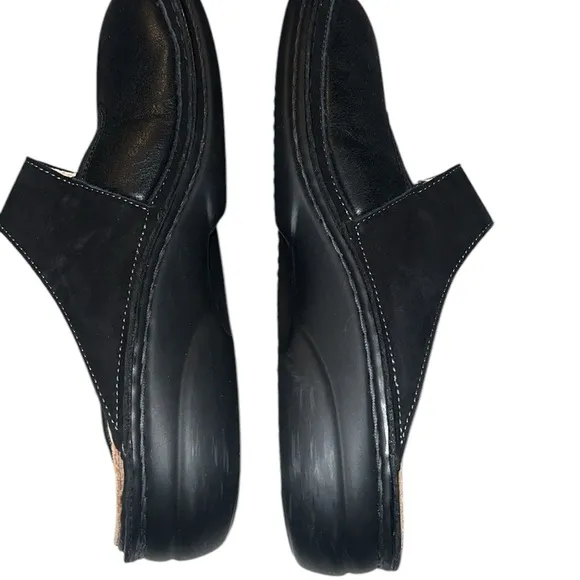 Finn Comfort Black Leather Women Mules Shoes 39 D