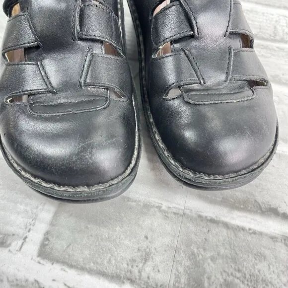 Finn Comfort Java Women's Size 37 - 6.5 Black Leather Comfort Mule Clog Shoes