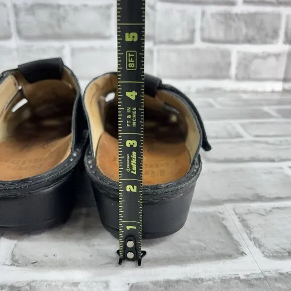 Finn Comfort Java Women's Size 37 - 6.5 Black Leather Comfort Mule Clog Shoes