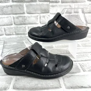 Finn Comfort Java Women's Size 37 - 6.5 Black Leather Comfort Mule Clog Shoes