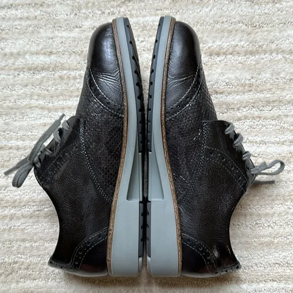 Finn Comfort Shoes Women Charcoal Gray Patent Leather Snake UK 5.5 US 8