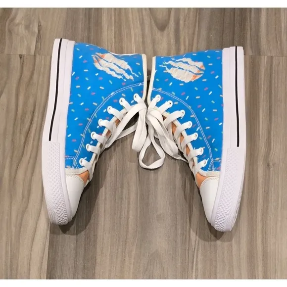 Fire Merch Youth High Tops - Fun Sweet Ice Cream Sprinkles Design - Size Y4