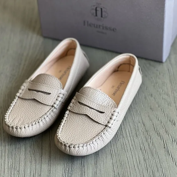 FLEURISSE KIDS LEATHER LOAFER MOCCASIN SHOES