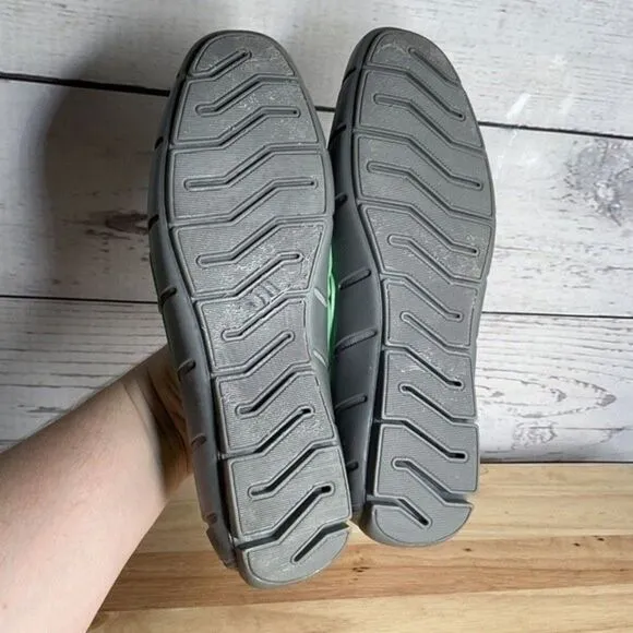 Floats By Robert Wayne Clipper Mens Gray/Green Swims Penny Loafers Boat Shoes 9D