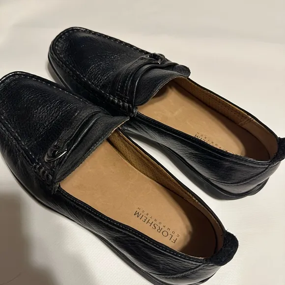 FLORSHEIM COMFORTECH MENS 13086-001 LEATHER UPPER SHOES SIZE 8.5 3E BLAC…