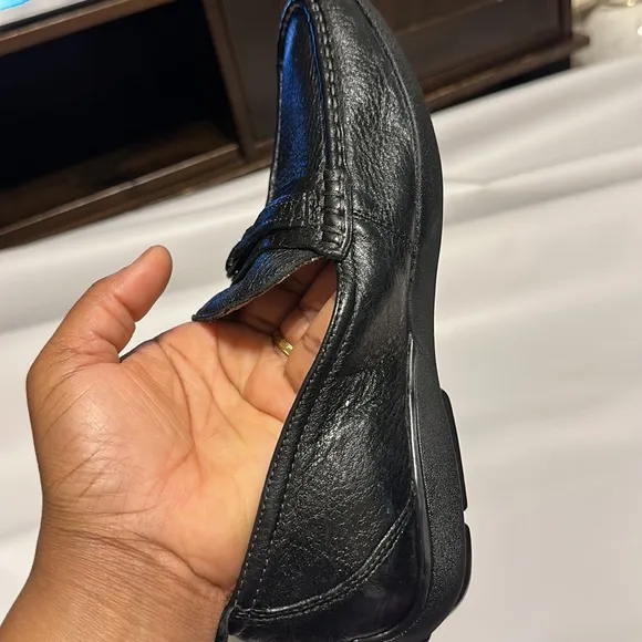 FLORSHEIM COMFORTECH MENS 13086-001 LEATHER UPPER SHOES SIZE 8.5 3E BLAC…