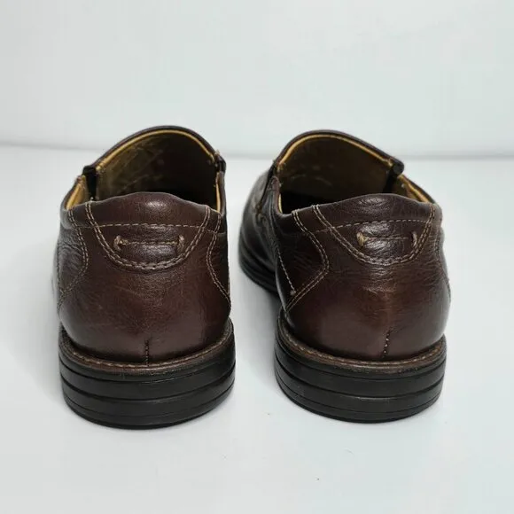 Florsheim Men's Roane Shoes 8.5 D Moc Toe Slip on Brown Leather Dress Casual