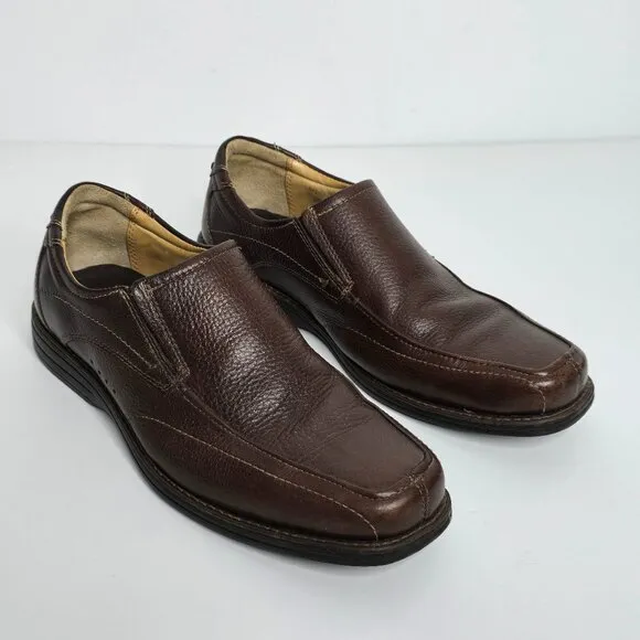 Florsheim Men's Roane Shoes 8.5 D Moc Toe Slip on Brown Leather Dress Casual
