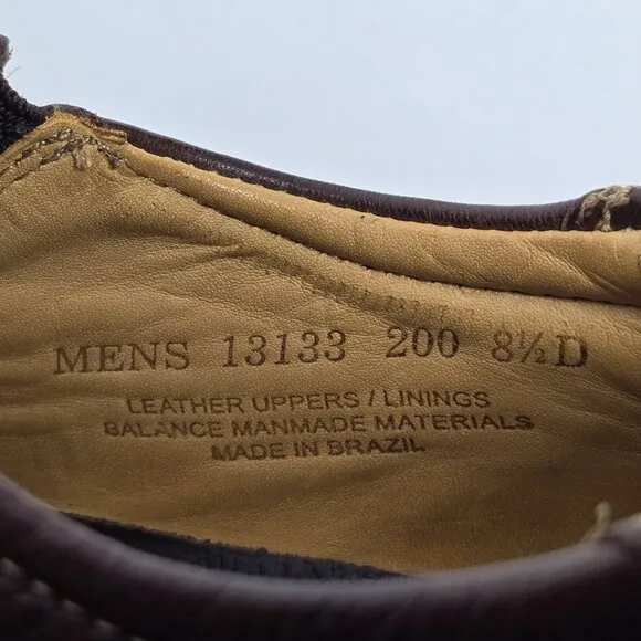 Florsheim Men's Roane Shoes 8.5 D Moc Toe Slip on Brown Leather Dress Casual
